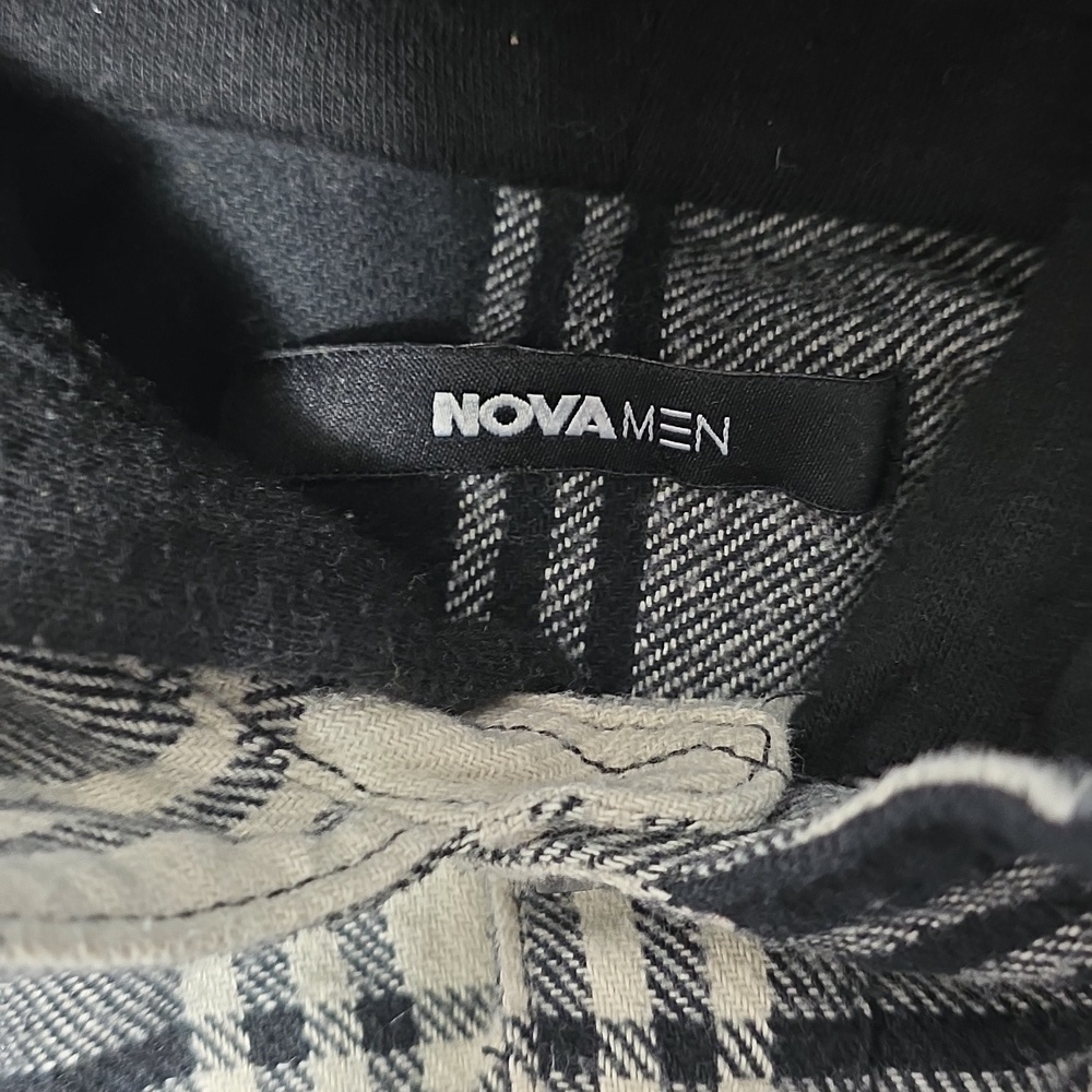 Fashion Nova Men Black and Gray Plaid Jacket - Picture 3 of 6